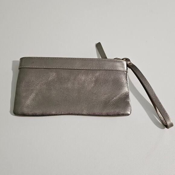 Kate Spade Zippered Christy Jane Street Gold Leather Hot Pink Wristlet Pouch - Picture 3 of 9